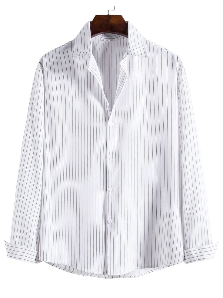 Men's Classic White Pinstripe Shirt