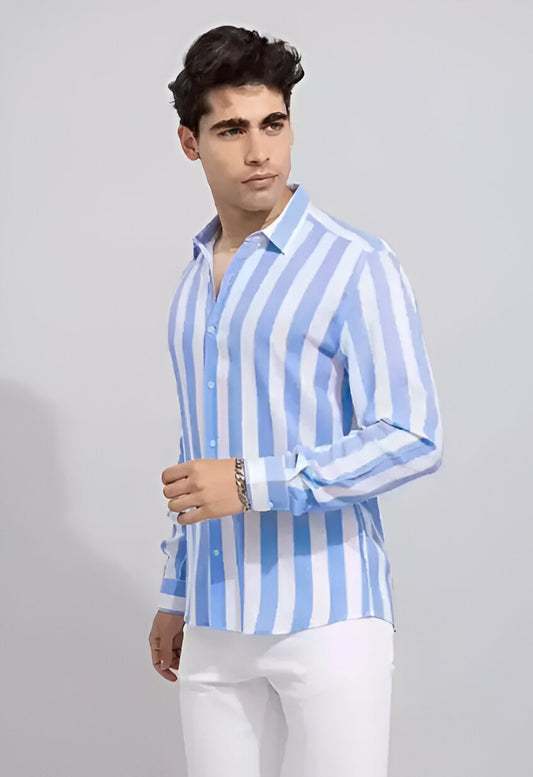 Men's Stylish Vertical Striped Shirt